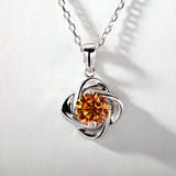 Moissanite Diamond 6.5mm 1CT Necklace For Womens Solitaire Pendant 925 Silver Chains D White  Jewelry Customized Gift