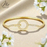 Moissanite Round Cut Multi Style Lock Design Bracelet Premium Radiant Jewelry Versatile Lock Trendy Bracelet Popular Gift Idea