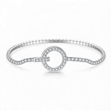 Moissanite Round Cut Multi Style Lock Design Bracelet Premium Radiant Jewelry Versatile Lock Trendy Bracelet Popular Gift Idea
