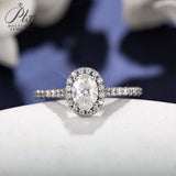 Oval Cut 1CT 925 Sterling Silver Halo Half Eternity Moissanite Ring Women Only Gifts For Festivals And Anniversaries