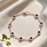 Moissanite Bracelet with 2.4CT D White/Black/Vivid Blue/Green Round Moissanite 925 Silver Plated Gold Women Man Party Gift Daily