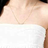 Seven-Round Bezel-Set Necklace with D Color Round Moissanite S925 Plated White Yellow Rose Gold Chain Engagement Chrisrmas Daily