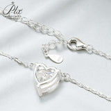 Love Heart Necklace with1/2/3CT D Color Moissanite S925 Plated White Yellow Rose Gold Chain for Woman Engagement Chrisrmas Charm