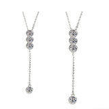 Classic Bubble Necklace D Color Round Moissanite Diamond S925 Silver Plated Dainty Chain for Enegament Party Daily Perfect Gift