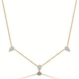 Tri-Pear Necklace with 3CT D Color Pear-shaped Moissanite S925 Plated White Yellow Rose Gold Chain Engagement Chrisrmas Daily