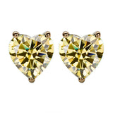 Heart Shaped Stud Earrings Lab Grown Gemstones Ruby Sapphire Emerald S925 Sterling Silver GRA Certificate Charms Birthday Gift