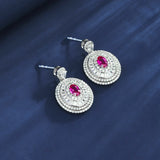 0.8-7CT Oval Cut Ruby/Sapphire/Colombian Emerald Earrings Lab-Grown Gemstone Jewelry Gift for Christmas Easter Hypoallergenic