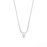 10K 14K 18K Yellow Gold Snake Chain Necklace 2CT Pear Cut Lab Diamond Pendant Necklace Custom Birthday Anniversary Gift