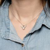 Elk Deer Shape S925 Sterling Silver 1CT Round  Moissanite Pendant Necklace