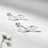 Moissanite Earrings with 4CT Multicolor Pear Marquise Cut Moissanite 925 Silver Ear Stud for Woman Fashion Daily Christmas Jewely