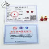 Flower-Shaped Earring Jewelry with Moissanite/Sapphire/Ruby 925 Sterling Silver Plated Screwback Earrings for Women