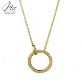 Circle Pendant Necklace 2CT D Color/Black/Champagne/Vivid Blue Round Moissanite S925 Plated Chain Perfect for Daily Party