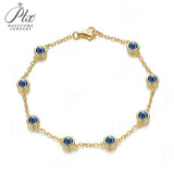 Moissanite Bracelet with 2.4CT D White/Black/Vivid Blue/Green Round Moissanite 925 Silver Plated Gold Women Man Party Gift Daily