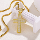 Dazzling Moissanite Hip-hop Cross Necklace - Hypoallergenic Choice for Easter Gifting to Family For Both Men and Women