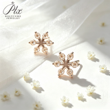Moissanite Stud Earrings Snowflake D Color VVS1 Clarity 925 Sterling Silver GRA Certified Hypoallergenic Non Tarnish Office Commuter Jewelry