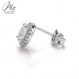 Oval Cut Moissanite Halo Stud Earrings Women Only Gifts For Festivals And Anniversaries