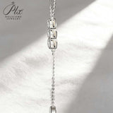 Classic Bubble Necklace D Color Round Moissanite Diamond S925 Silver Plated Dainty Chain for Enegament Party Daily Perfect Gift