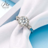 Round Moissanite Kitten Petal Ring Women Only Gifts For Festivals And Anniversaries