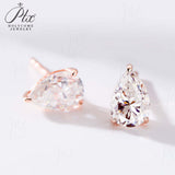 D Color Moissanite Pear Shape Moissanite Stud Screw Back Earring Jewelry 100% 925 Sterling Silver For Women Gift
