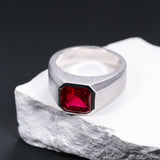 Moissanite Lab Grown Gemstone Ring Asscher Cut Moissanite Ruby Sapphire Colombian S925 Woman Man Anniversary Party Daily Charms