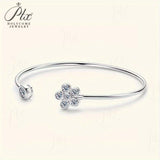 Bezel Set Open Bangle Moissanite Bracelet 925 Sterling Silver for Women Jewelry Charms Factory Outlet Hypoallergenic Elegant