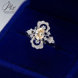 Butterfly Emerald Cut Moissanite Double Band Ring Women Only Gifts For Festivals And Anniversaries