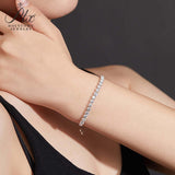 Adjustable 3-4mm Moissanite Bracelet Women's Style 925 Silver Fashionable and Popular Holiday Gift Anniversary Gift