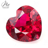 Loose Multi-Size Heart-Shaped Lab-Grown Rubies Exquisite Jewelry Raw Materials Certificate Available