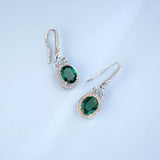 0.8-7CT Oval Cut Ruby/Sapphire/Colombian Emerald Earrings Lab-Grown Gemstone Jewelry Gift for Christmas Easter Hypoallergenic