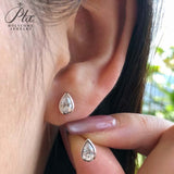 Moissanite Earrings Pear-cut Women's Style D/ VVS1 Grade Bezel-set Diamond Jewelry Suitable for Parties and Engagement Gifts