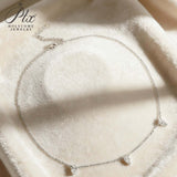 Tri-Pear Necklace with 3CT D Color Pear-shaped Moissanite S925 Plated White Yellow Rose Gold Chain Engagement Chrisrmas Daily