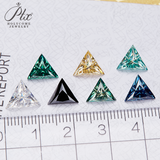 100% Real Moissanite Stone Triangle Cut Multicolor VVS1 Loose Beads With Certificate For Women Jewelry Making Charms Wholesale