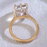 Radiant Cut Ring with 5CT D Color Moissanite Diamond 10k 14k 18K Gold Plated 925 Silver for Women Man Engagement Wedding Jewely
