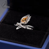 Pear Cut Champagne Floral Vine Moissanite Engagement Ring Women Only Gifts For Festivals And Anniversaries