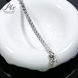 Tennis Bracelets Moissanite Round Bubble Diamond 4mm for Woman Men 925 Silver Plated Hip Hop Chain Bracelet Suitable as a Gift