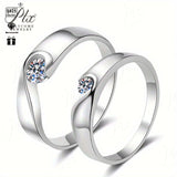 Couple Rings Featuring VVS1 Grade Moissanite crafted with a minimalist design suitable for banquets and engagement occasions