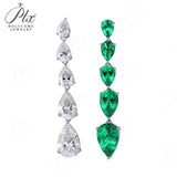Pear-shaped Earrings Set with D/VVS Grade Moissanite & Colored Gemstones  This Jewelry Is An Ideal Choice for Party Gifts