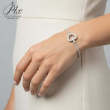 Moissanite Round Cut Multi Style Lock Design Bracelet Premium Radiant Jewelry Versatile Lock Trendy Bracelet Popular Gift Idea