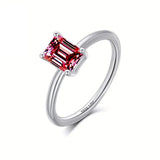 Emerald Cut Ring 1-10CT Moissanite&Ruby&Sapphire&Zambian 925 Sterling Silver Wedding Eternal Band Anniversary Gift Classical
