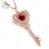 Moissanite Necklace Key D color 6.5mm 1ct  925 Sterling Silver Top Quality Pendant For Women Wedding/Anniversary Special Gift