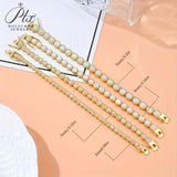 Opal Bracelet 925 Sterling Silver 2/3/4/5mm White/Blue Color Simple Classic Women Chain Jewelry Advanced Jewelry Charms Elegant