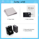 925 Sterling Silver D Color Heart Moissanite Stone Necklace Diamond  Clarity for Women Jewelry Pendant