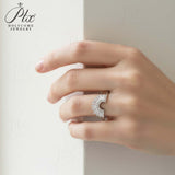 Sector Finger Ring with D Color Tifang-shaped Moissanite 10k 14k 18K Gold Plated 925 Silver for Daily Party Fine Jewely Gift