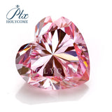 Multicolor Heart Cut Moissanite - Garnet Red Light Purple Sakura Pink Plated Iridescent Gem for Anniversary Jewelry