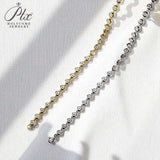 Round Moissanite Necklace for Women 925 Sterling Silver Jewelry Women's Moissanite Tennis Chain Gift