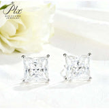 Earrings 1/3/6CT D Color Asscher Cut Moissanite 10k 14k 18k 925 Silver Plated Gold Ear Stud for Woman Engagement Daily Jewely