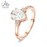 Pear Cut Moissanite Engagement Ring in 10K/14K/18K Gold Classic Solitaire Promise Ring Perfect Wedding Anniversary Gift