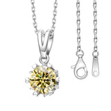 Moissanite Necklace Snowflake Pendant Multicolor Round Cut 925 Sterling Silver 1ct  For Women Wedding Bridal Fine Jewelry Charms