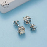 Moissanite Square Halo Stud Earrings Women Only Gifts For Festivals And Anniversaries