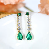 Custom Earrings Lab Grown Gemstones Pear Shape 925 Silver Anniversary Birthday Gift Hypoallergenic No Fade Factory Outlet Charm